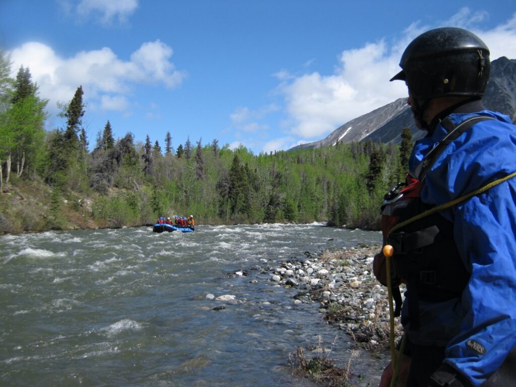 Bob watching a raft come by